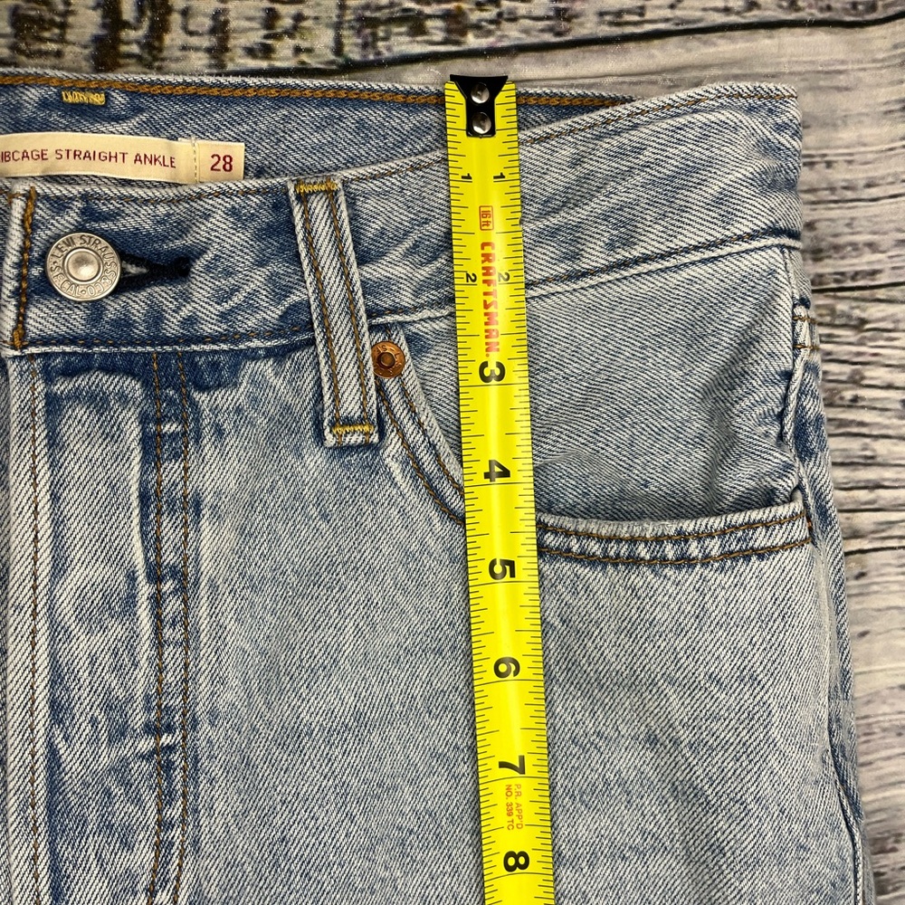 Levis Ribcage Straight Ankle Light Wash Button Fly Jeans Size 28 - Picture 8 of 15